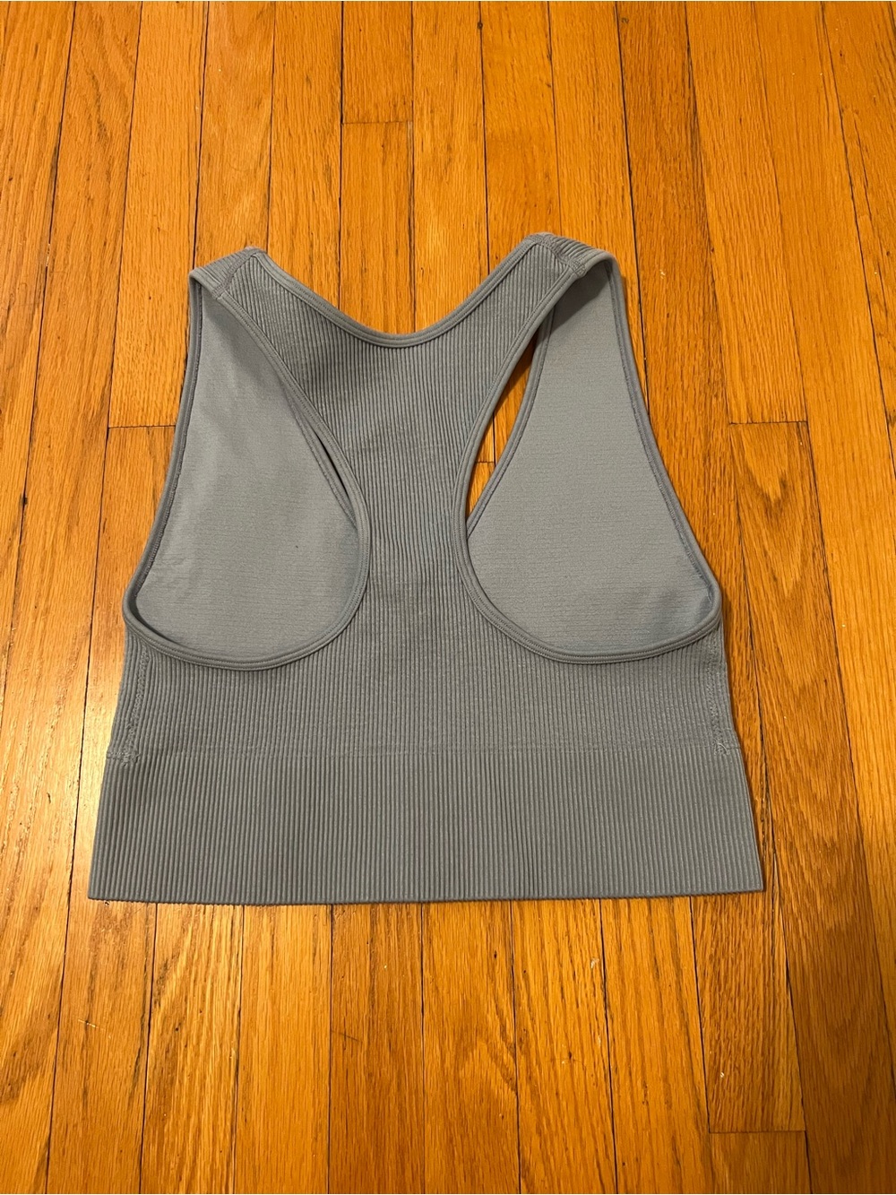 Gilly Hicks Ribbed Racerback Crop Tank - Light Blue - Picture 3 of 4